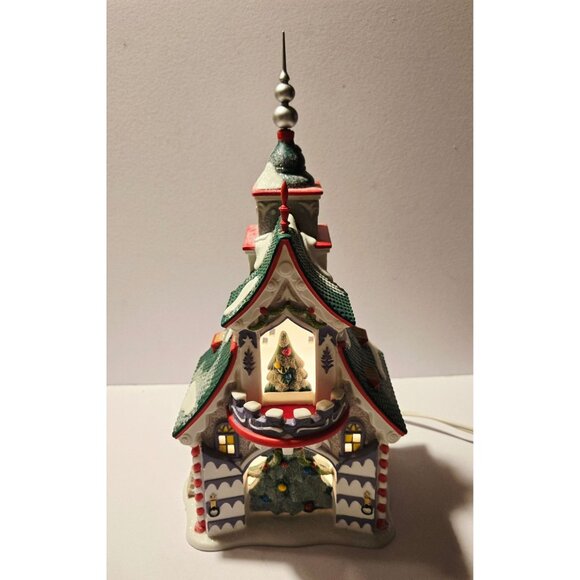 Department 56 North Pole Series Rudolphs Silver & Gold Tree Toppers Lit House - Picture 3 of 10